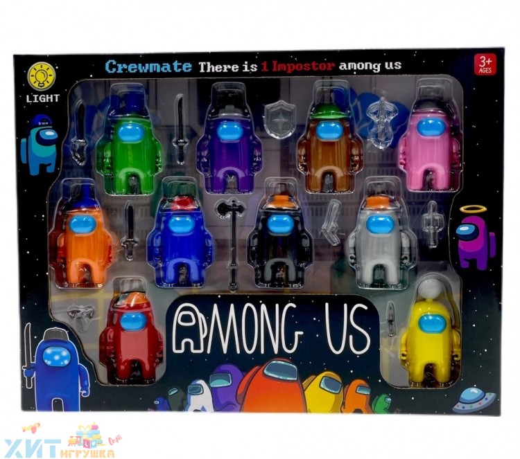 Набор фигурок AMONG US АМОНГ АС 10 шт (свет) AQ-004