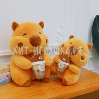 Мягкая игрушка КАПИБАРА со стаканчиком 30 см 23815-38