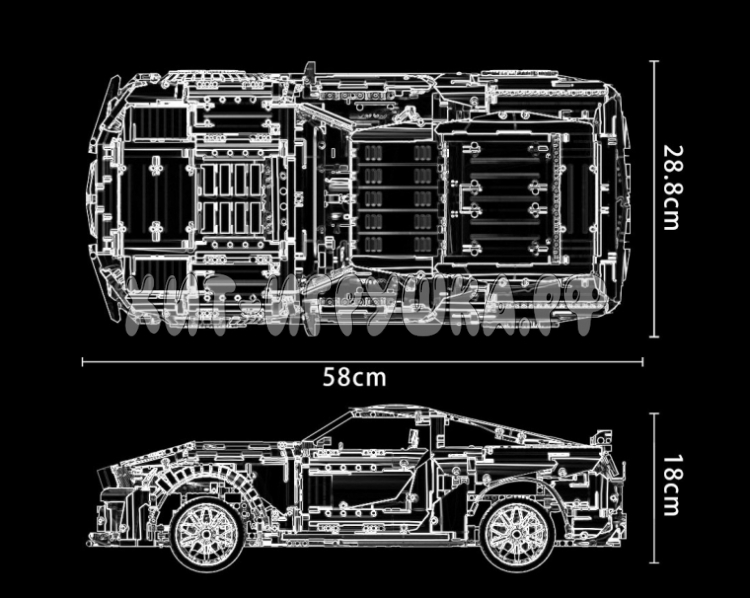 Конструктор Суперкар Мустанг 3386 дет. K135
