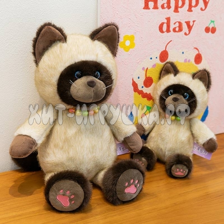 Мягкая игрушка Котик с бусиками 45 см 802-45 Мягкая игрушка Котик с бусиками 45 см 802-45