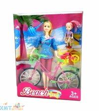Кукла с малышом и велосипедом CX05-1