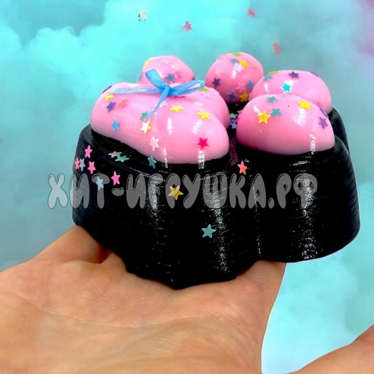 Антистресс игрушка Таба Сквиш ЛАПКА XL 10*11 см (ВЫБОР ВЕТА: черная/белая) 1 шт в ассортименте 801-9
