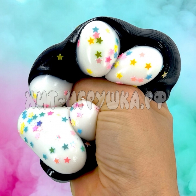 Антистресс игрушка Таба Сквиш ЛАПКА XL 10*11 см (ВЫБОР ВЕТА: черная/белая) 1 шт в ассортименте 801-9
