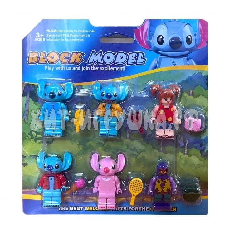 Фигурки STICH Стич 6 шт (совместимы с конструктором) на блистере 22655
