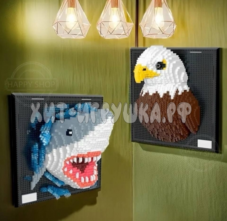 Конструктор 3D из миниблоков Акула 2166 дет. 669-40