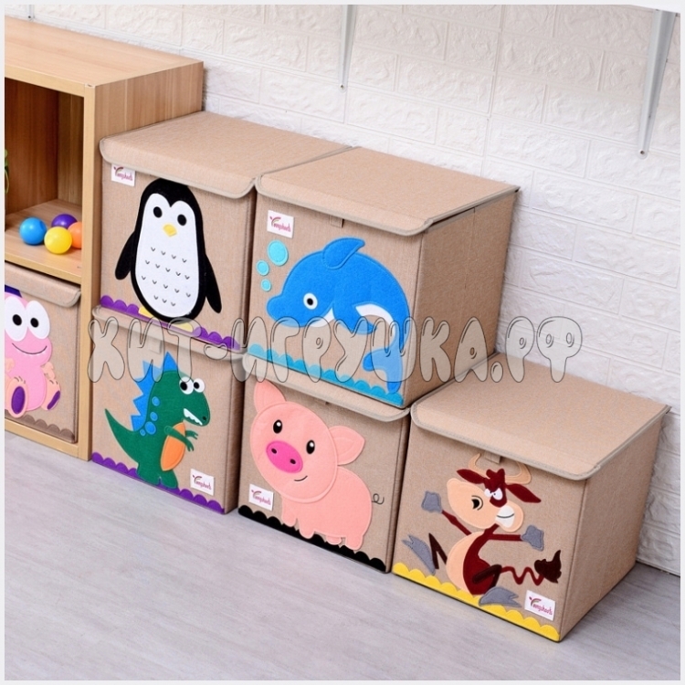 Корзина Ящик для игрушек складной (с крышкой) AL004