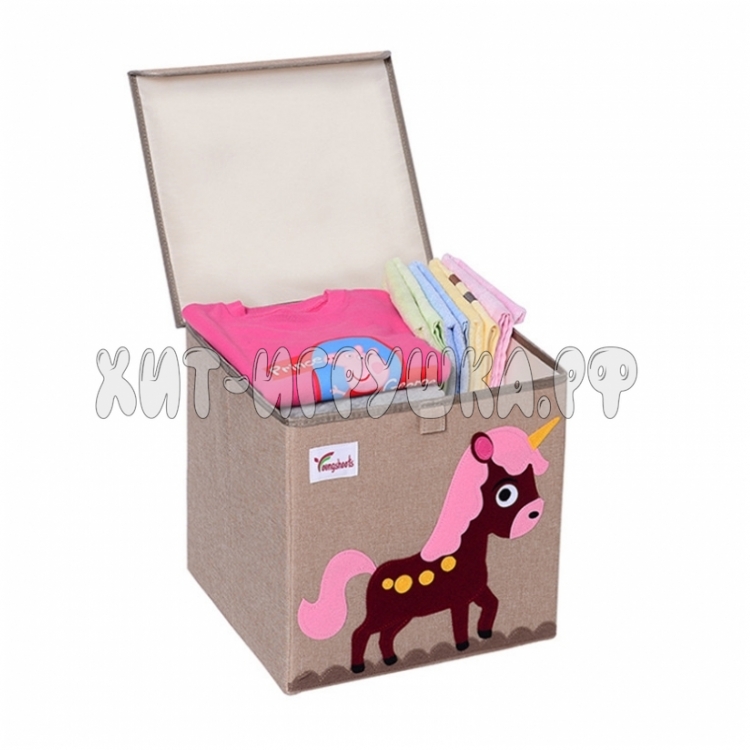 Корзина Ящик для игрушек складной (с крышкой) AL004