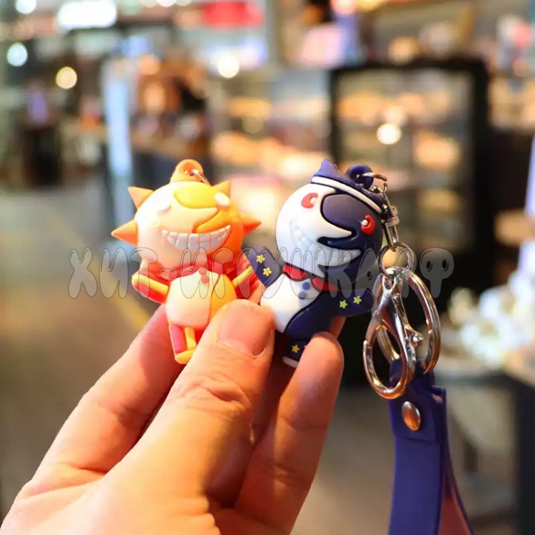 Брелок большой силиконовый с карабином ФНАФ / Солнце и Луна FNAF в ассортименте br_fnaf