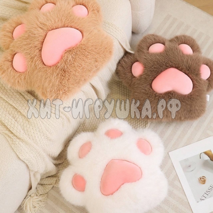 Игрушка подушка меховая ЛАПКА 45*38 см (ВЫБОР ЦВЕТА) lap_meh45