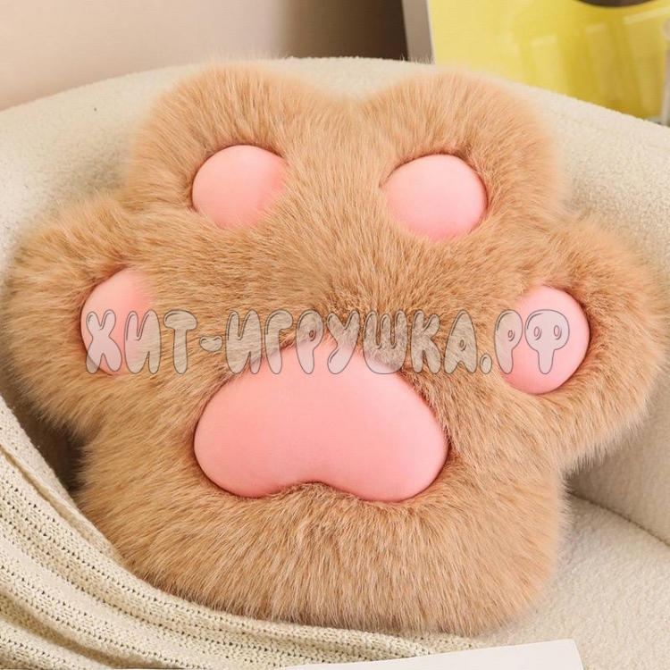 Игрушка подушка меховая ЛАПКА 45*38 см (ВЫБОР ЦВЕТА) lap_meh45