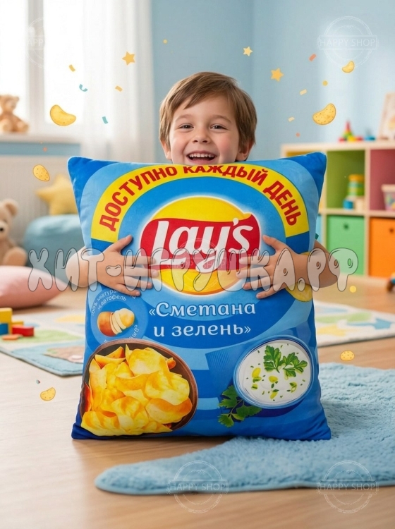 Мягкая игрушка подушка Чипсы Лэйс 35х40 см 25508-9