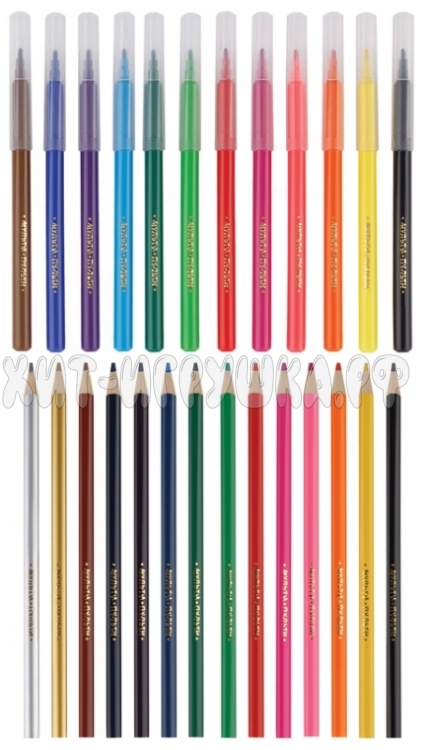 Набор для рисования 12 фломастеров + 14 карандашей, пласт. футляр Мульти-Пульти CPWP_39340