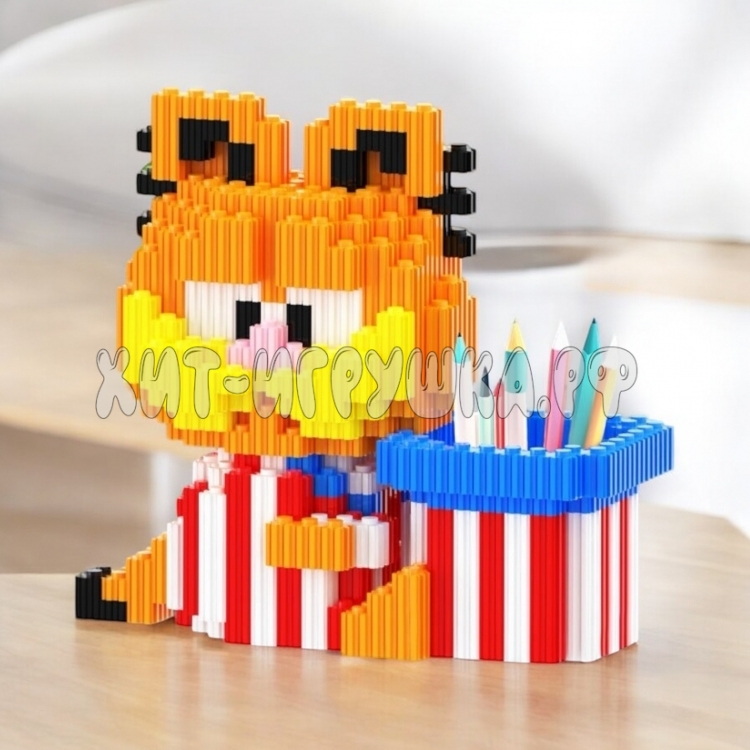 Конструктор 3D из миниблоков Карандашница Garfield Гарфилд 1249 дет. 5074