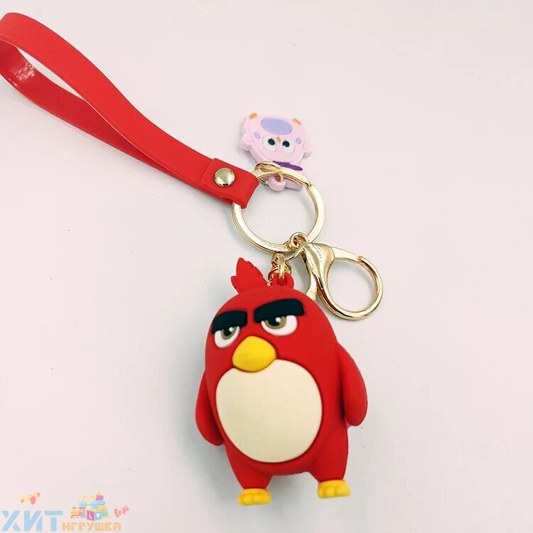 Брелок большой силиконовый с карабином и колокольчиком ПТИЧКИ Angry Birds в ассортименте br_angrybirds