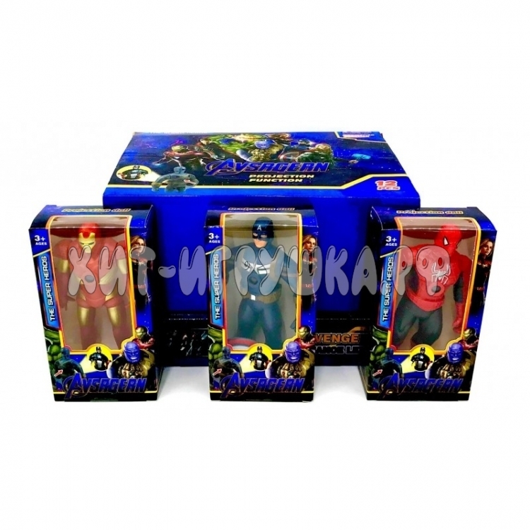 Фигурки Супергерои (свет) 12 шт в блоке JD688F-1