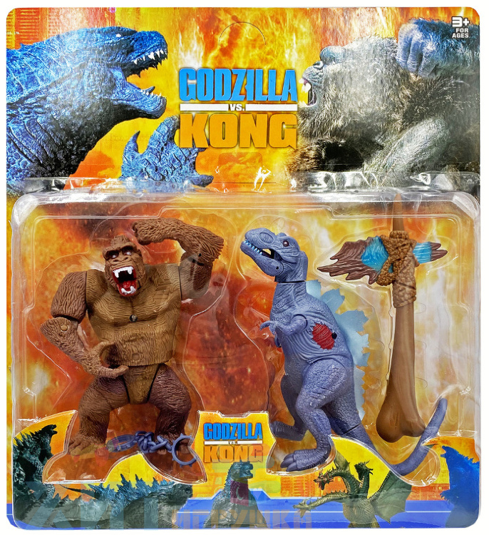 Набор фигурок Годзилла и Кинг Конг / Godzilla & King Kong к/ф Годзилла против Конга на блистере (свет) 20824