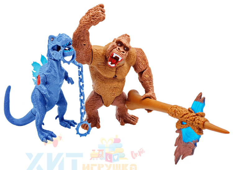 Набор фигурок Годзилла и Кинг Конг / Godzilla & King Kong к/ф Годзилла против Конга на блистере (свет) 20824