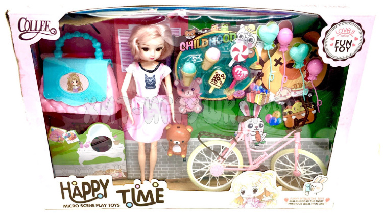 Кукла с велосипедом и аксессуарами Happy time в ассортименте 2027-5