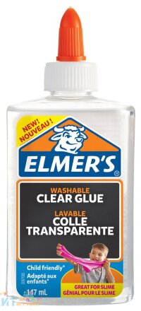 Клей канцелярский Elmers "Clear Glue" 147 мл для слаймов (1 слайм) 2077929