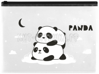 Папка-конверт на молнии А4, прозрачная с рисунком "Hello Panda" MeShu MS_44823