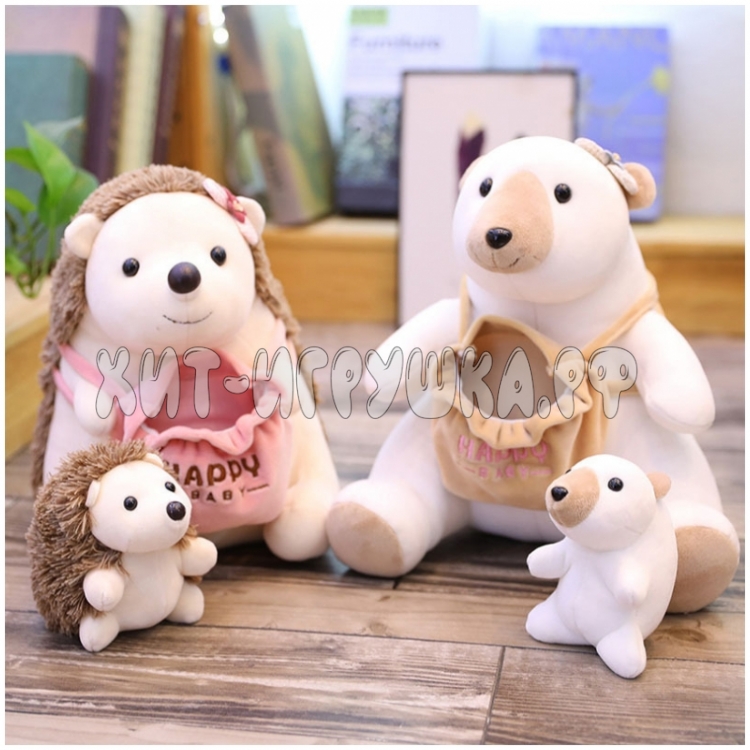 Мягкая игрушка Мама и малыш Белые медведи 35 см YE7003