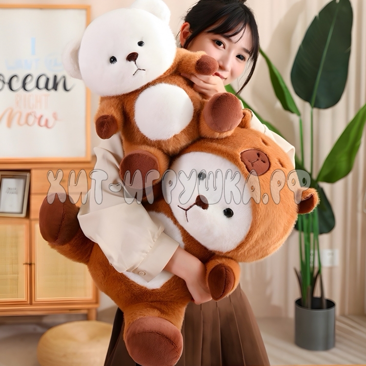 Мягкая игрушка МИШКА в костюме Капибара 40 см 240315-1