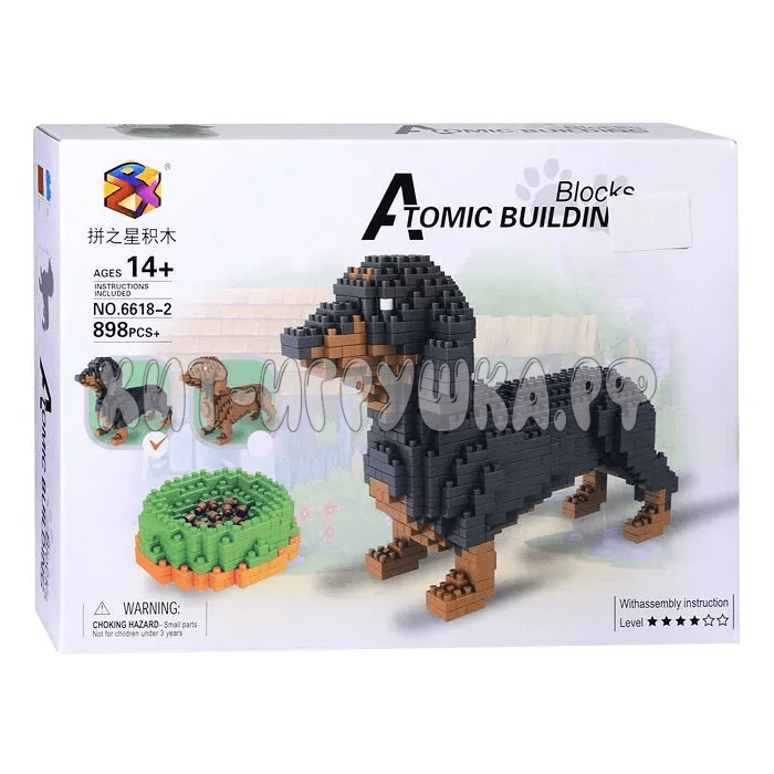 Конструктор 3D из миниблоков Собачка Такса 898 дет. 6618-2
