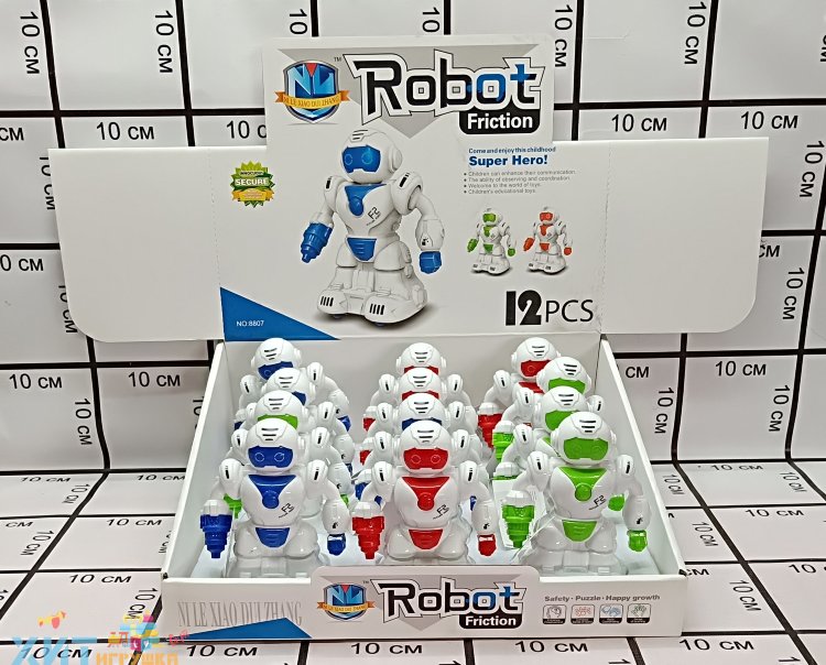Заводная игрушка Роботы 12 шт в блоке 8807