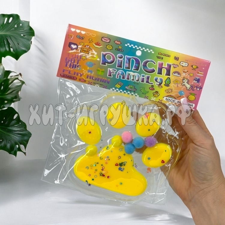 Антистресс игрушка Таба Сквиш ЛАПКА XXL 13*14 см (прозрачная) 1 шт в ассортименте 301-16