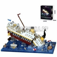 3D конструктор из миниблоков Титаник. Крушение 2308 дет. (LED-подсветка) YG-P3123
