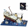3D конструктор из миниблоков Титаник. Крушение 2308 дет. (LED-подсветка) YG-P3123