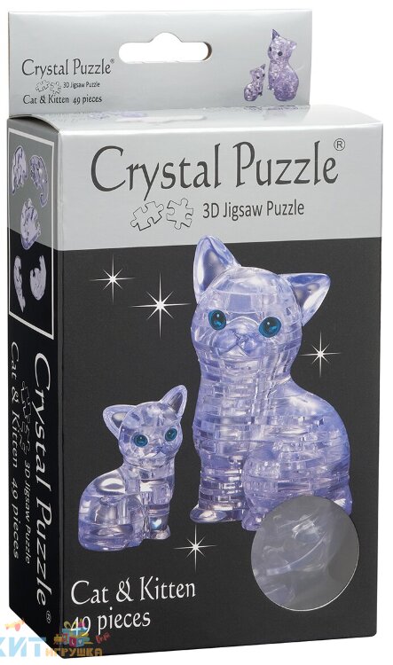 3D головоломка Кошка серебристая 90126