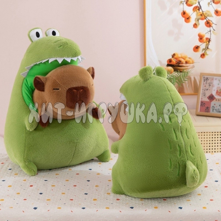 Мягкая игрушка Капибара в костюме крокодила 47 см 241222-3