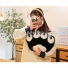 Игрушка подушка меховая ЛАПКА ЧЕРНО-БЕЛАЯ 35*28 см lap_black35