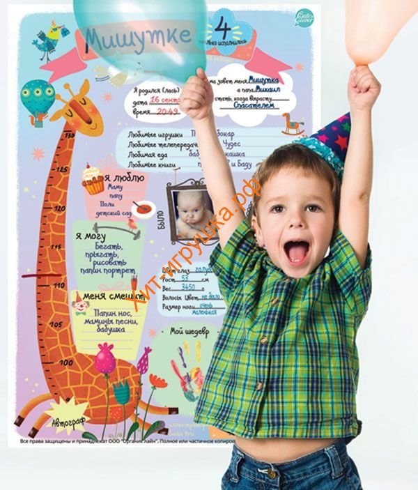 Плакат ко Дню рождения «Мой год. Веселая компания» (для заполнения, формат А1) 83072
