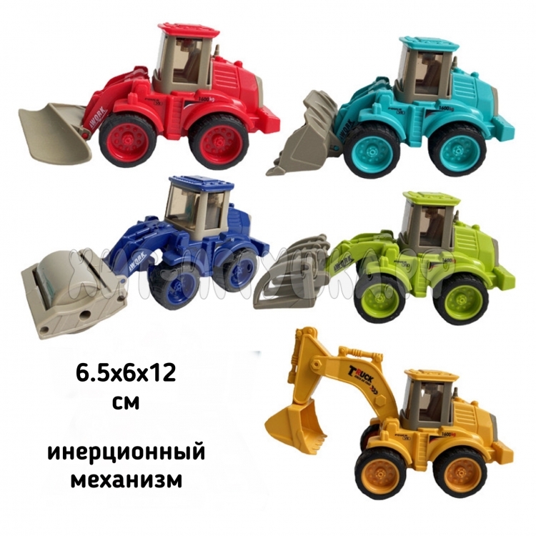 Мини машинка Трактор (пластик, инерция) в ассортименте 988X	