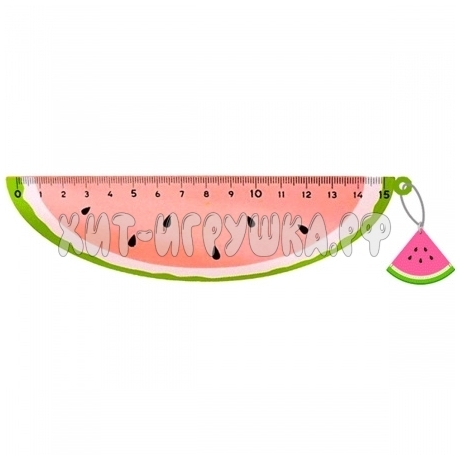 Линейка - закладка пластик, гибкая с подвеской 15 см Tutti-Frutti Watermelon deVente 5091024