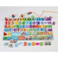 Деревянная многофункциональная развивающая доска-сортер / рыбалка