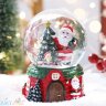 Снежный шар /Новогодний декор/ Шар со снегом Новый год 7 см в ассортименте H8808