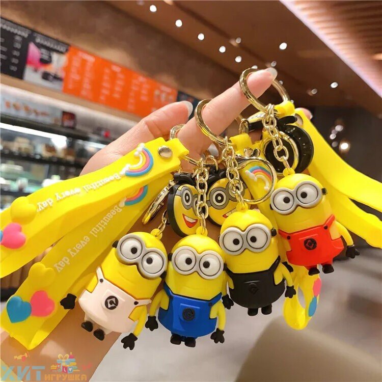 Брелок большой силиконовый с карабином МИНЬОН в ассортименте br_minion