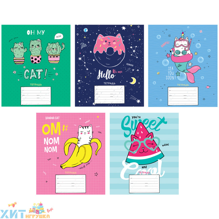 Тетрадь 24 л. клетка "Рисунки. Trendy meow" в ассортименте ArtSpace Т24к_29916