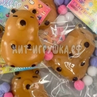 Антистресс игрушка Таба Сквиш КАПИБАРА с помпонами 8*6 см 2024-817