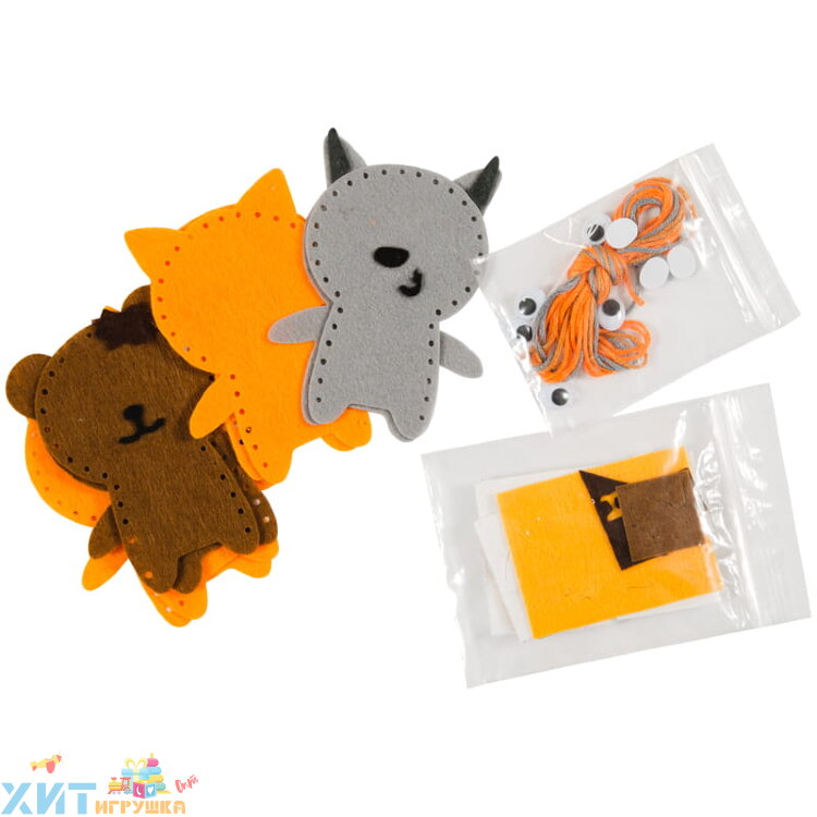 Набор для творчества Пальчиковые игрушки из фетра "Лиса, медведь, волк, белка" Мульти-Пульти FP_21472
