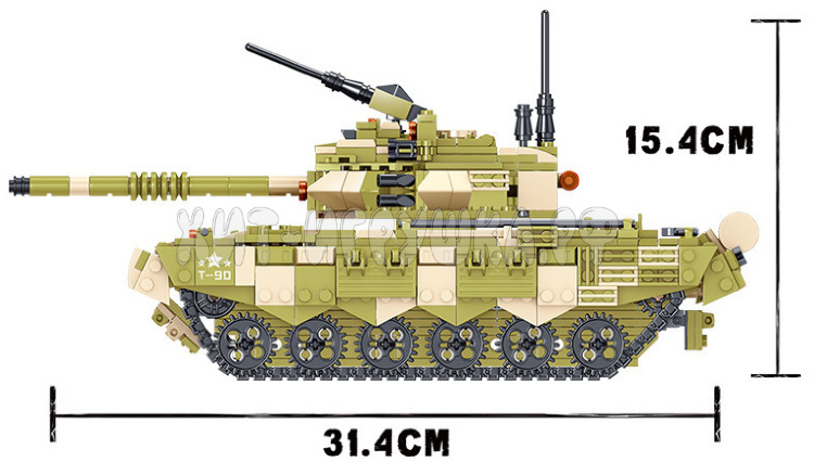 Конструктор Танк Т-90 1165 дет. QL0136