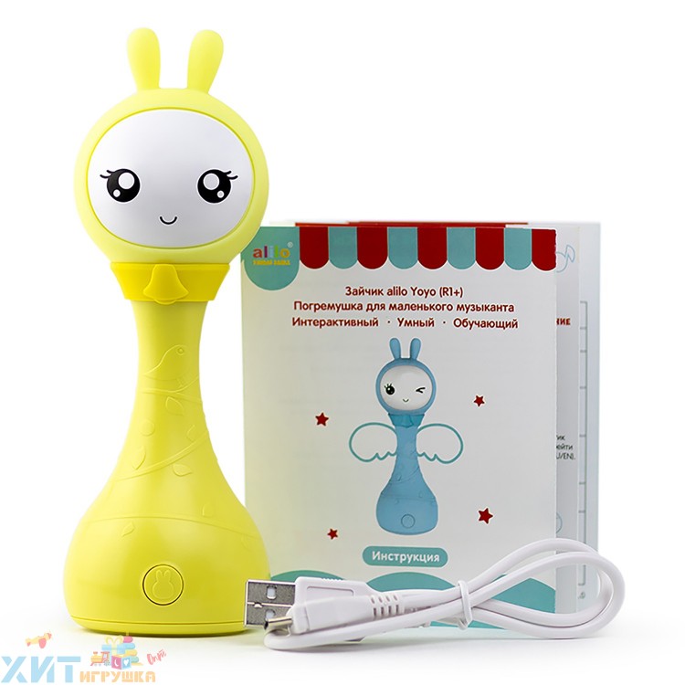 Интерактивная игрушка-погремушка Умный зайка (свет, звук) в ассортименте R1