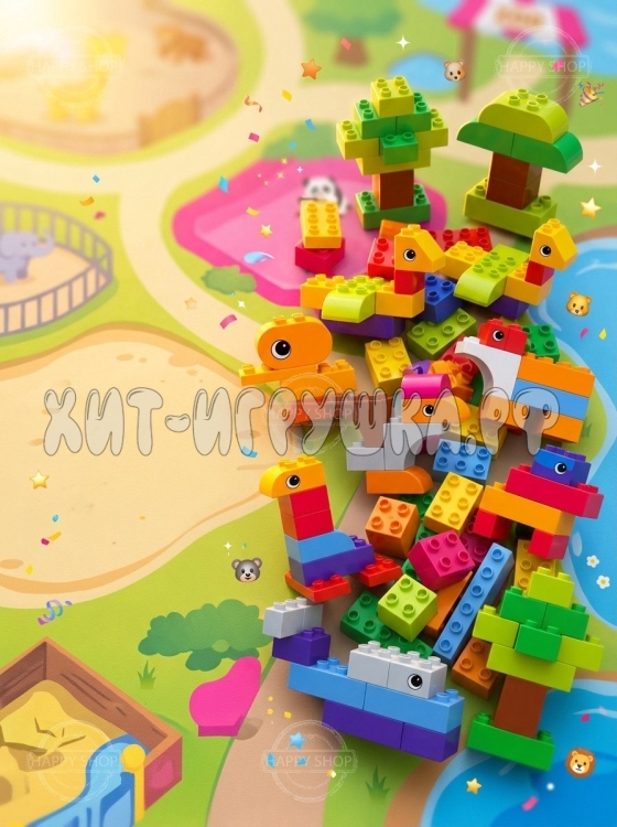 Конструктор блоками для малышей Зоопарк 60 дет. 1869