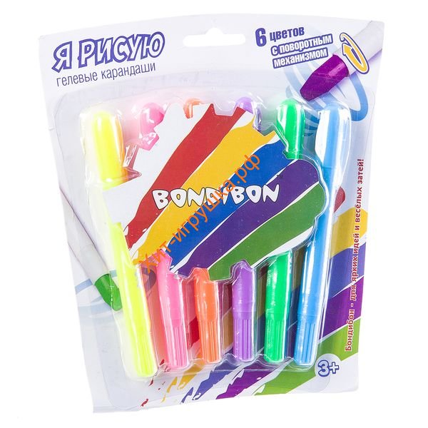 Набор гелевых карандашей для рисования Bondibon 6 цв. ВВ2236