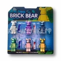 Фигурки BearBrick 6 шт (совместимы с конструктором) на блистере 22647