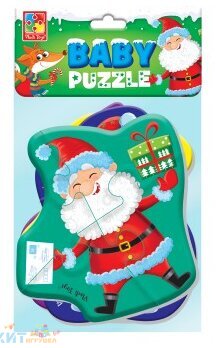 Мягкие пазлы Baby puzzle "Дед Мороз и друзья" 4 картинки, 16 эл. VT1106-67