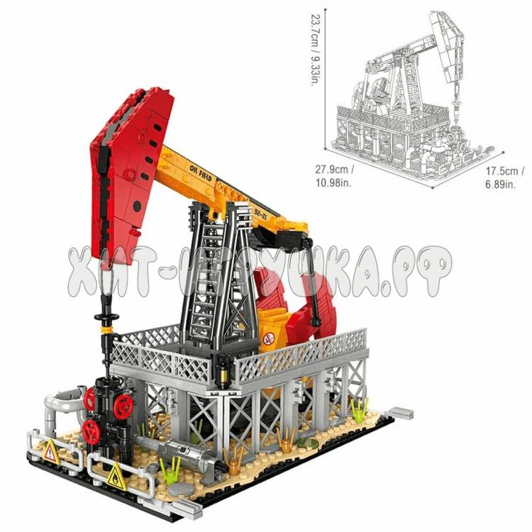 Конструктор Нефтегазовая техника: нефтяной насос 666 дет. JJ9221/JJ9921
